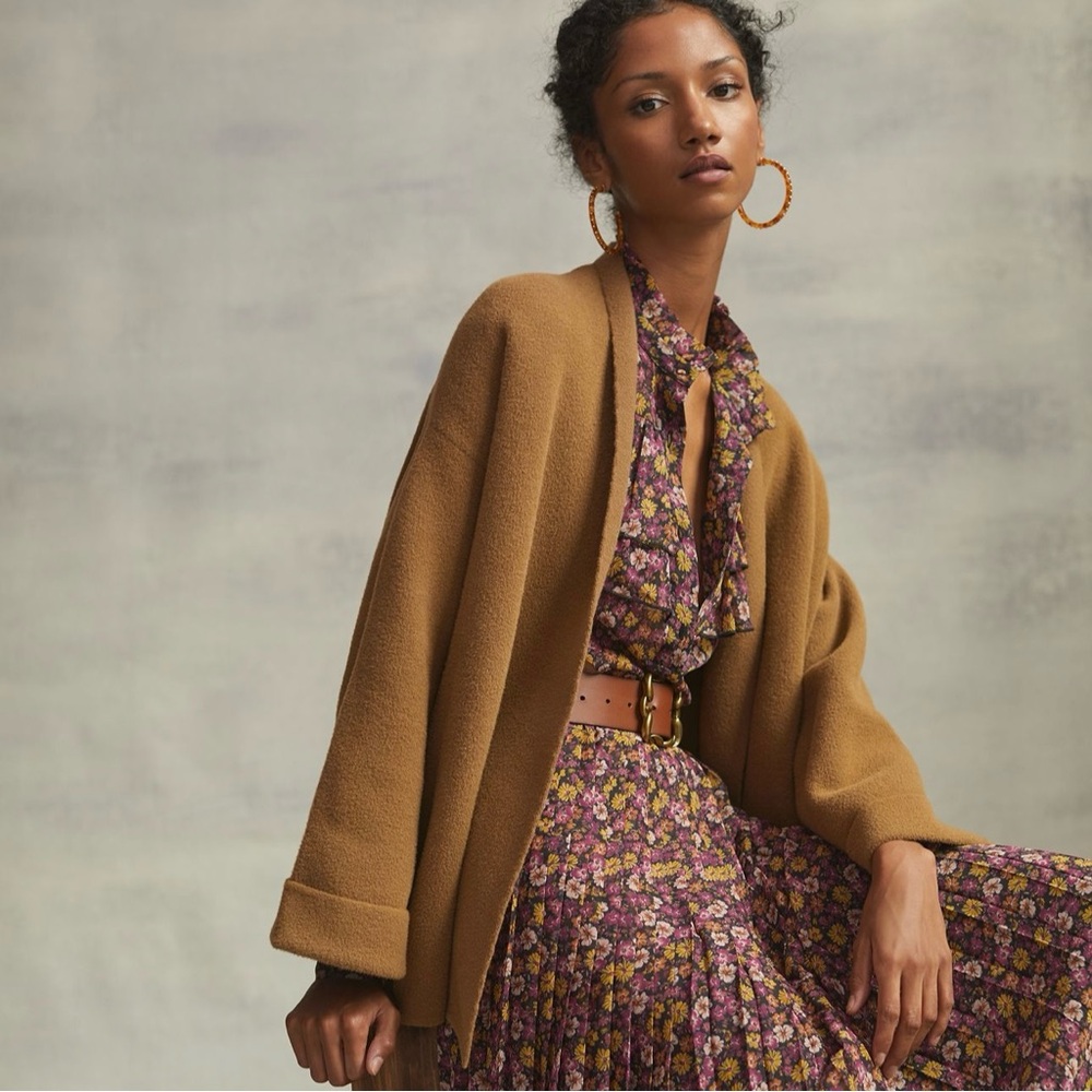 Anthropologie Maeve Clara Shawl Open-Front Cardigan